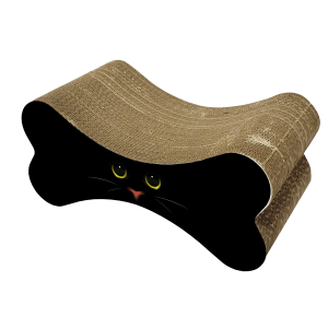 Когтеточка из гофрокартона Кость малая Глаза на черном 420*220*190мм Зооник 