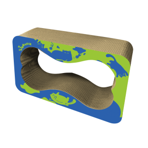 Когтеточка из гофрокартона Кость большая с отверстием Коты в океане 620*220*390мм Зооник 