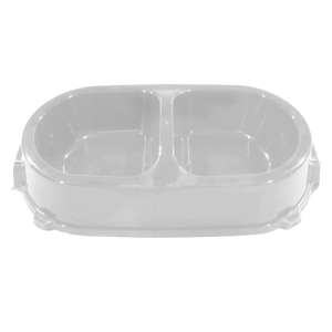 Миска пластиковая двойная на резинке мраморный 0,45л Фаворит