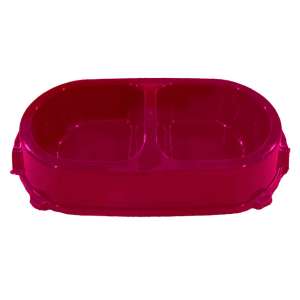 Миска пластиковая двойная на резинке фиолетовая 0,45л Фаворит