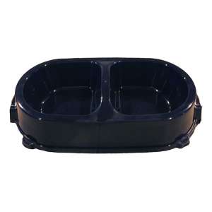 Миска пластиковая двойная на резинке черный 0,45л Фаворит