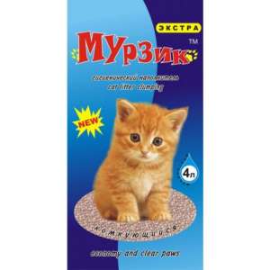 Наполнитель бентонитовый комкующийся Мурзик Экстра из цеолитсодержащих минералов 4л/2,2кг*4