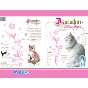 Наполнитель силикоцеолит и диатомит Экософт Комфорт 5л/2кг*4 для кошек