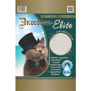 Наполнитель силикагелевый Экософт Elit с изумрудными гранулами 4,5л/1,9кг*4 для кошек