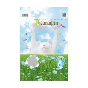 Наполнитель травяной впитывающий Экософт Лён из гранул льна 8л/2кг*4
