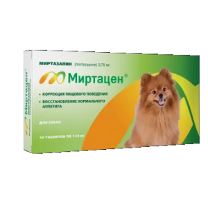 Миртацен таблетки для собак для коррекции пищевых расстройств 10таб (3,75мг)*22