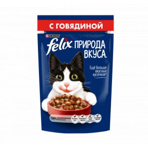 Феликс/Felix 85г природа вкуса корм для кошек говядина 