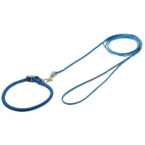 Комплект ошейник 6мм*26см (23-26см) круглый+поводок 3мм*1,2м, ультрамарин Пет Лайн