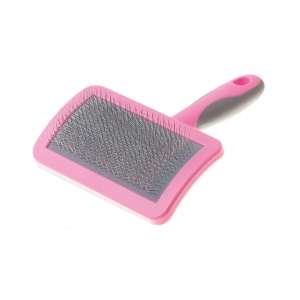 Пуходерка пластиковая мягкий корд средняя розовая DeLight*6