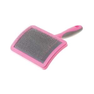 Пуходерка пластиковая с каплей большая розовая DeLight*6