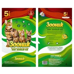 Наполнитель растительный комкующийся Тофу Зооник 5л/3кг*4