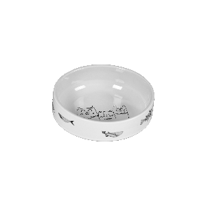 Миска керамическая Коты с рыбками белая 0,38л 12,5см Joy
