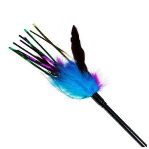 Игрушка для кошек дразнилка фиолетово-синие перья, 40см Уют