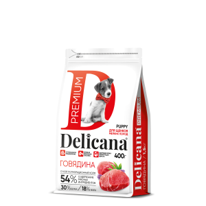 Деликана/Delicana корм для щенков мелких пород Говядина 400гр*20