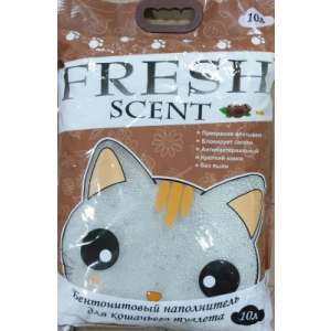Наполнитель бентонитовый комкующийся Фрэш/Fresh Свежесть кофе 10л/8кг*2