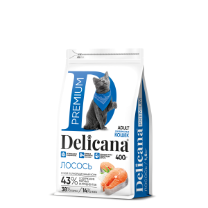 Деликана/Delicana корм для кошек Лосось 400гр*20
