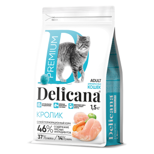 Деликана/Delicana корм для кошек Кролик 1,5кг*6