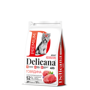 Деликана/Delicana корм для собак мелких пород Говядина 400гр*20
