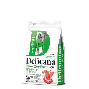 Деликана/Delicana корм для собак мелких пород Ягненок с рисом 400гр*20