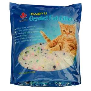 Наполнитель силикагелевый Кристэл Кэт Литтэл/Crystal Cat Litter синие/цветные гранулы 7,6л/3,6кг*5