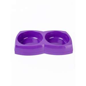 Миска пластиковая двойная прямоугольная 0,35л Зооник