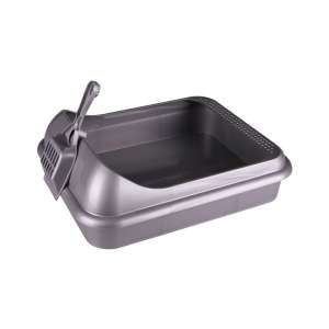 Туалет для кошек Верный друг совок в комплекте 455*355*150мм серый-металлик Альтернатива