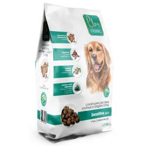 Клан/Clan Classic Sensitive корм для собак крупных и средних пород утка/бурый рис 1,25кг*6