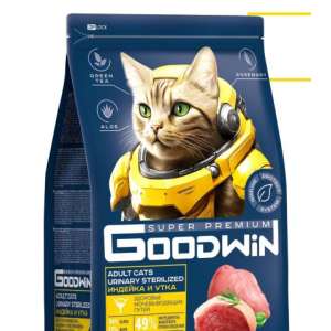 Гудвин/Goodwin д/кошек Стер.Индейка Утка Проф Мочекам. 400 гр*20
