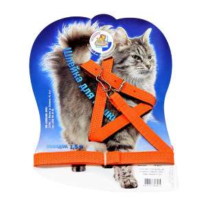 Комплект для кошек шлейка + поводок 1,5м*14мм стропа (10шт) Зооник для кошек