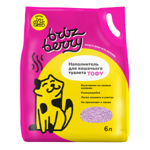 Наполнитель растительный комкующийся Brizberry Тофу лотос 6л\4кг*6 для кошек