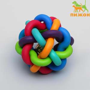 Игрушка для собак Мяч Молекула с бубенчиком 6см Пижон