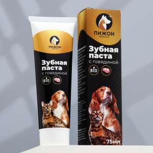 Зубная паста для кошек и собак со вкусом говядины 75мл Пижон
