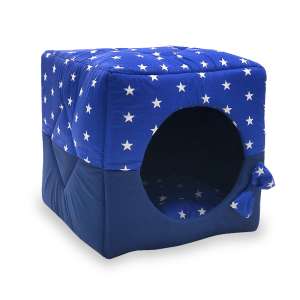 Дом Звезды р.М 40*40*40см синий квадратный ZooTrend для кошек