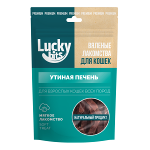 Лаки битс/Lucky bits лакомство для кошек Вяленая утиная печень 30гр