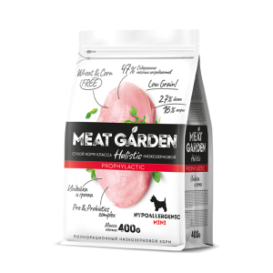 Мит Гарден/Meat Garden Prophylactic Низкзерновой корм для собак мелк пор гип Индейка/Гречка 400гр*20