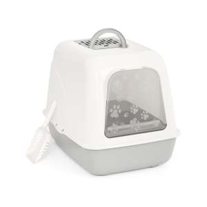 Туалет для кошек закрытый серый й 505*390*410мм Альтернатива