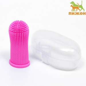 Зубная щетка в контейнере 5,5*2,5см розовая Пижон