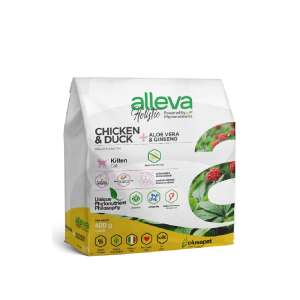 Аллева/Alleva Холистик Беззерновой корм для котят Курица/Утка/алое вера/женьшень 400гр