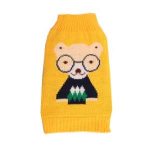 Свитер рXL спинка 40см LMK-H62 желтый с мишкой LION