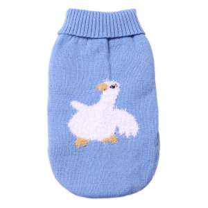 Свитер рL спинка 35см LMK-H132 голубой с белым гусем LION