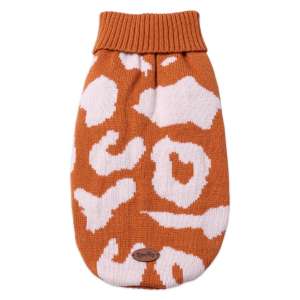 Свитер рM спинка 30см LMK-H136 оранжевый анималистичный принт LION