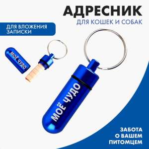 Адресник капсула под записку Мое чудо 5,2*1,4см Пижон