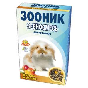 Зооник зерносмесь Стандарт корм для кроликов фрукты/овощи 400гр*14