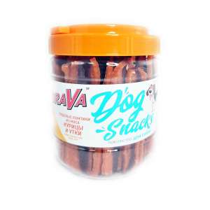 Брава/BraVa лакомства для собак сушеные ломтики из Куры и Утки 700гр