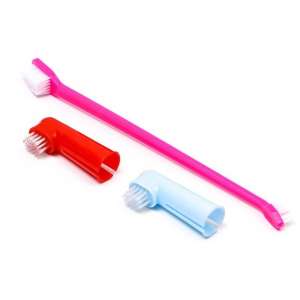 Зубная щетка + две щетки напальчника цвет в ассортименте Пижон