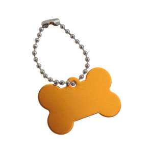 Адресник Косточка 3,8*2,5см золотистый Пижон