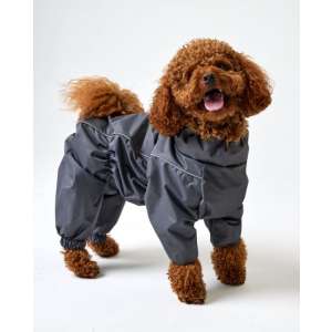 Дождевик для собаки утепеленный, р4 спинка 28см,цвет серый, мальчик  LION