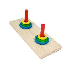 Игрушка для птиц Пирамида двойная с кольцами рМ 16*6*1см дерево PetStandArt