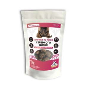 Погрызухин лакомства для собак Шарики из мяса оленя "Активный рост и развитие" 80г*20