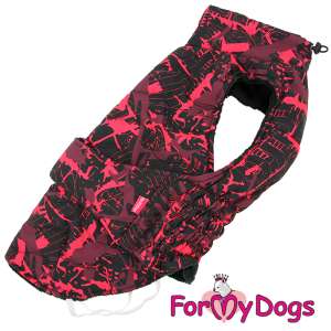 Куртка утепленная для собак рТМ1 спинка 34см красно-черная Formydogs